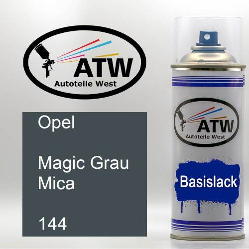 Opel, Magic Grau Mica, 144: 400ml Sprühdose, von ATW Autoteile West.